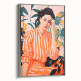 Maximalist Wall Art – Bold Portrait with Stripes for Eclectic Decor Style