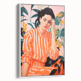 Maximalist Wall Art – Bold Portrait with Stripes for Eclectic Decor Style