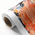 Maximalist Wall Art – Bold Portrait with Stripes for Eclectic Decor Style