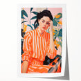 Maximalist Wall Art – Bold Portrait with Stripes for Eclectic Decor Style