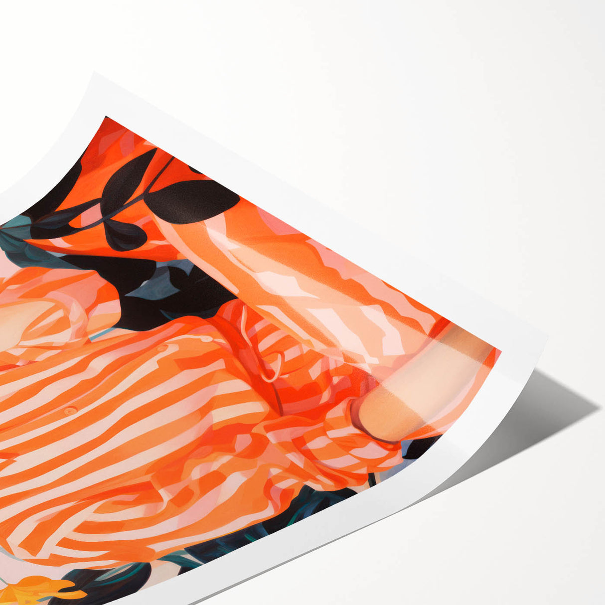 Maximalist Wall Art – Bold Portrait with Stripes for Eclectic Decor Style