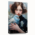 Maximalist Wall Art – Elegant Portrait with Bird for Eclectic Decor Style