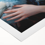 Maximalist Wall Art – Elegant Portrait with Bird for Eclectic Decor Style