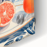 Maximalist Wall Art – Elegant Still Life with Citrus and Blue Decor