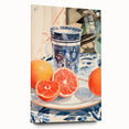 Maximalist Wall Art – Elegant Still Life with Citrus and Blue Decor