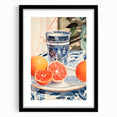Maximalist Wall Art – Elegant Still Life with Citrus and Blue Decor