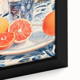 Maximalist Wall Art – Elegant Still Life with Citrus and Blue Decor