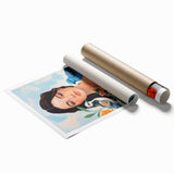 Maximalist Wall Art – Vibrant Portrait with Birds and Flowers for Eclectic Style