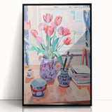 Maximalist Wall Art – Vibrant Still Life with Tulips and Artistic Decor