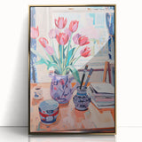 Maximalist Wall Art – Vibrant Still Life with Tulips and Artistic Decor