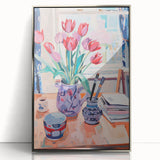 Maximalist Wall Art – Vibrant Still Life with Tulips and Artistic Decor