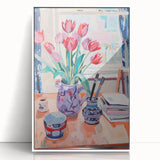 Maximalist Wall Art – Vibrant Still Life with Tulips and Artistic Decor