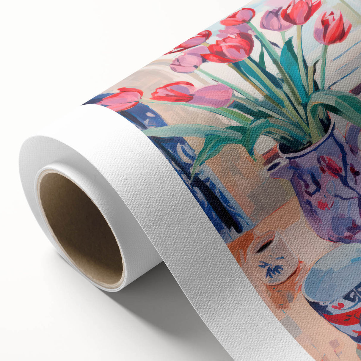 Maximalist Wall Art – Vibrant Still Life with Tulips and Artistic Decor