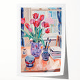 Maximalist Wall Art – Vibrant Still Life with Tulips and Artistic Decor