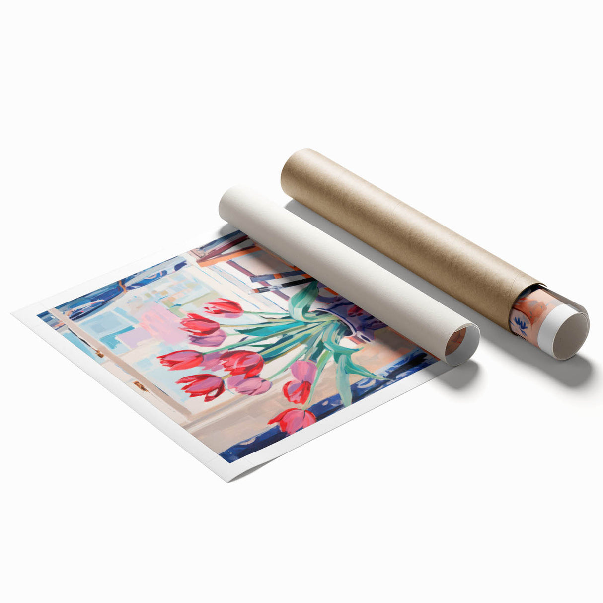 Maximalist Wall Art – Vibrant Still Life with Tulips and Artistic Decor