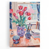 Maximalist Wall Art – Vibrant Still Life with Tulips and Artistic Decor
