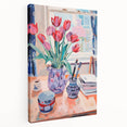 Maximalist Wall Art – Vibrant Still Life with Tulips and Artistic Decor