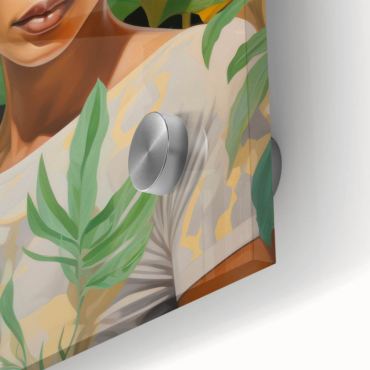 Maximalist Wall Art – Bold Portrait with Lush Botanicals for Home Decor