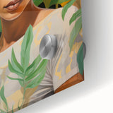 Maximalist Wall Art – Bold Portrait with Lush Botanicals for Home Decor