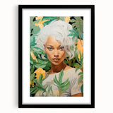 Maximalist Wall Art – Bold Portrait with Lush Botanicals for Home Decor