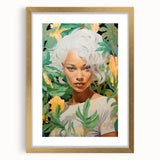 Maximalist Wall Art – Bold Portrait with Lush Botanicals for Home Decor