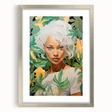 Maximalist Wall Art – Bold Portrait with Lush Botanicals for Home Decor