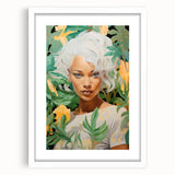Maximalist Wall Art – Bold Portrait with Lush Botanicals for Home Decor
