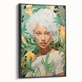 Maximalist Wall Art – Bold Portrait with Lush Botanicals for Home Decor