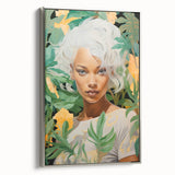 Maximalist Wall Art – Bold Portrait with Lush Botanicals for Home Decor