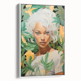 Maximalist Wall Art – Bold Portrait with Lush Botanicals for Home Decor