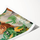 Maximalist Wall Art – Bold Portrait with Lush Botanicals for Home Decor