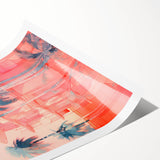 Maximalist Wall Art – Vibrant Urban Oasis with Palm Trees and Sunset Hues