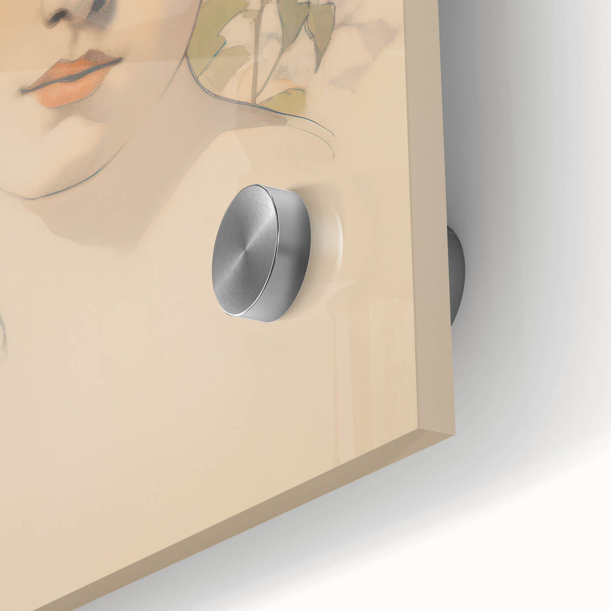 Maximalist Wall Art – Elegant Portrait with Floral Accents for Home Decor
