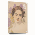 Maximalist Wall Art – Elegant Portrait with Floral Accents for Home Decor