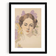 Maximalist Wall Art – Elegant Portrait with Floral Accents for Home Decor