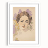 Maximalist Wall Art – Elegant Portrait with Floral Accents for Home Decor