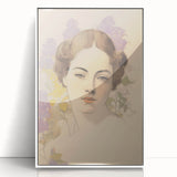 Maximalist Wall Art – Elegant Portrait with Floral Accents for Home Decor