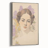 Maximalist Wall Art – Elegant Portrait with Floral Accents for Home Decor