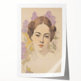 Maximalist Wall Art – Elegant Portrait with Floral Accents for Home Decor