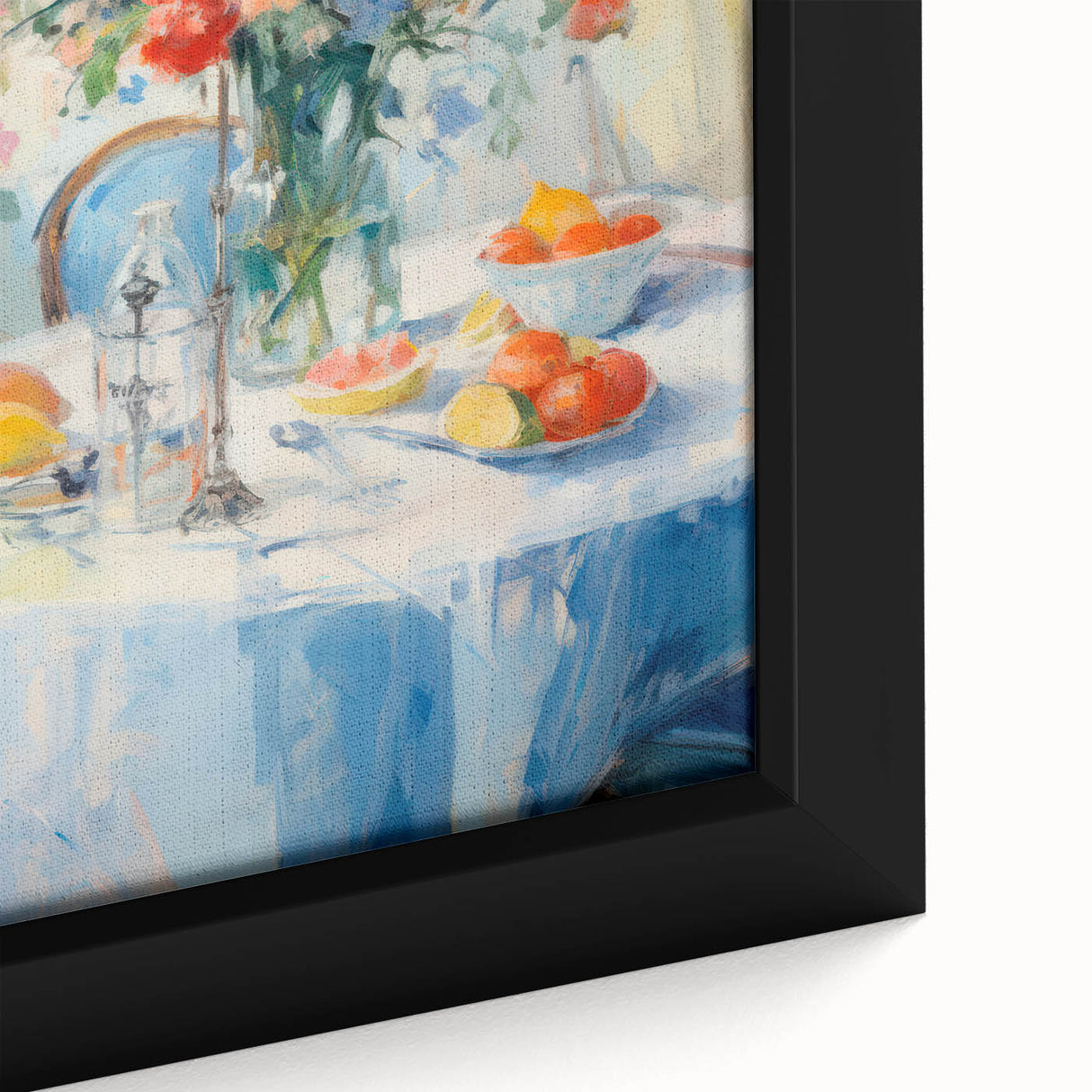 Maximalist Wall Art – Colorful Still Life with Floral Arrangement & Fruits