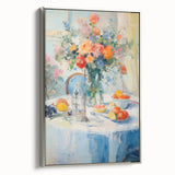 Maximalist Wall Art – Colorful Still Life with Floral Arrangement & Fruits