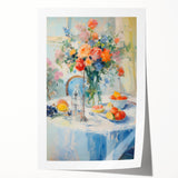 Maximalist Wall Art – Colorful Still Life with Floral Arrangement & Fruits