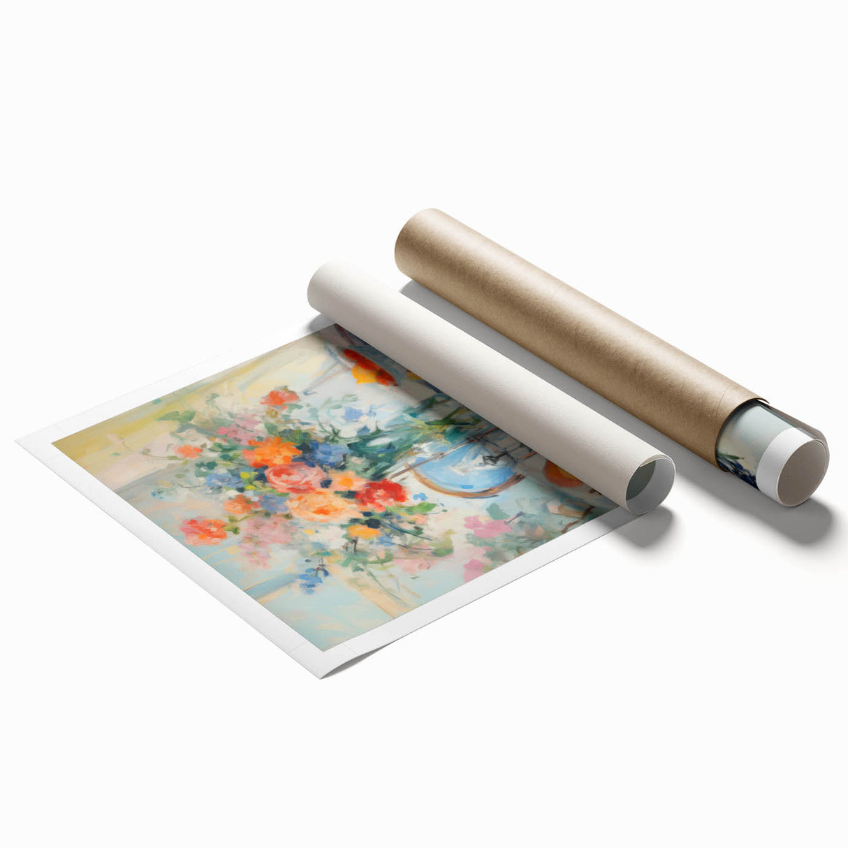 Maximalist Wall Art – Colorful Still Life with Floral Arrangement & Fruits