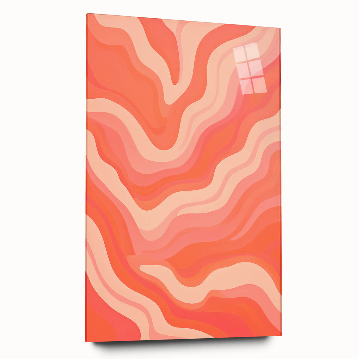 Maximalist Wall Art – Vibrant Abstract Waves in Warm Peach and Coral Tones