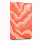 Maximalist Wall Art – Vibrant Abstract Waves in Warm Peach and Coral Tones