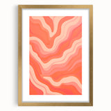 Maximalist Wall Art – Vibrant Abstract Waves in Warm Peach and Coral Tones