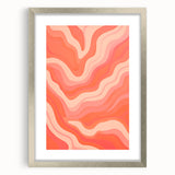Maximalist Wall Art – Vibrant Abstract Waves in Warm Peach and Coral Tones