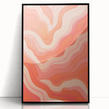 Maximalist Wall Art – Vibrant Abstract Waves in Warm Peach and Coral Tones