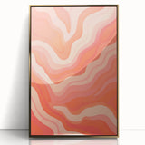 Maximalist Wall Art – Vibrant Abstract Waves in Warm Peach and Coral Tones