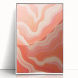 Maximalist Wall Art – Vibrant Abstract Waves in Warm Peach and Coral Tones